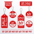 Price tag set. Sale and discount labels collection. Price off stickers. Vector illustration Royalty Free Stock Photo